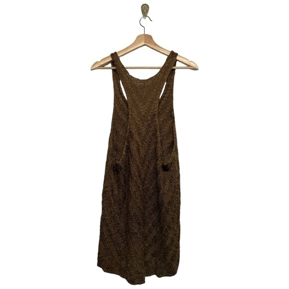 FREE PEOPLE Chevron Sweater Tank Top Brown M - Picture 8 of 11